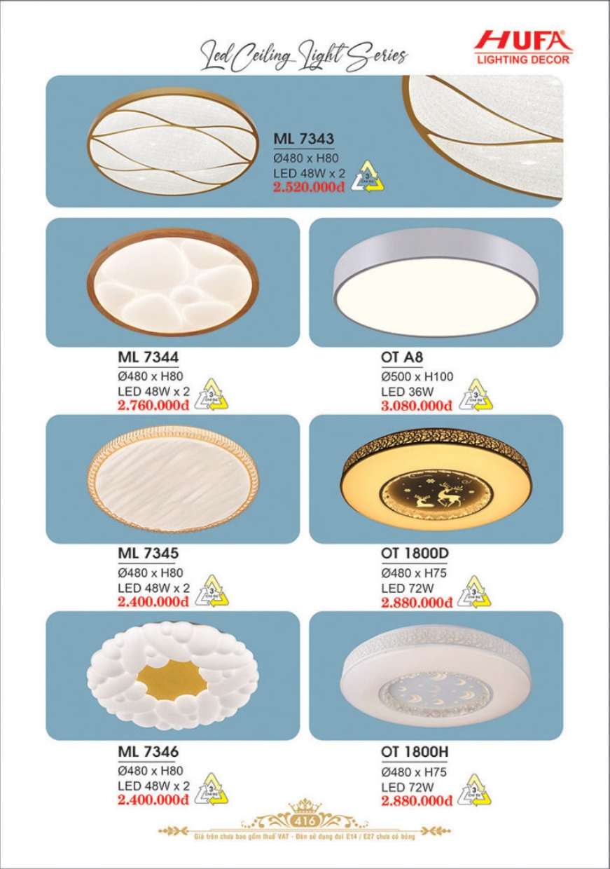 Bảng giá đèn trang trí HUFA
